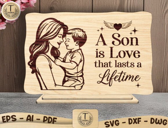 Download Mother and Son Laser Engraving File - Premium Resources
