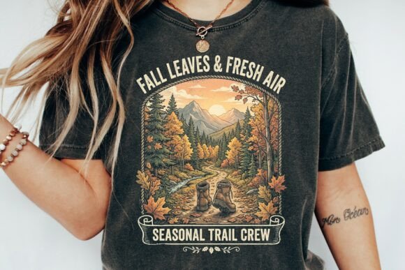 Download Fall Hiking Trail Seasonal Crew Graphic - Hiking trail Collection
