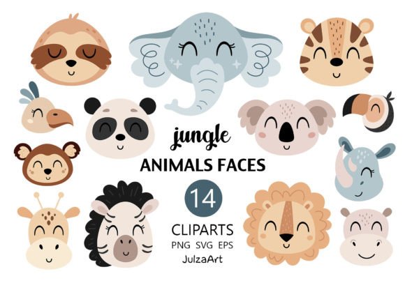 Download Safari Animal Faces Clipart, Animal Svg - Animal svg Collection
