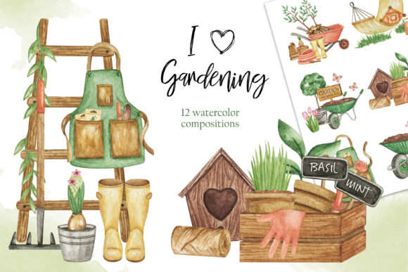 Download Watercolor Garden Tools - Garden tools Collection